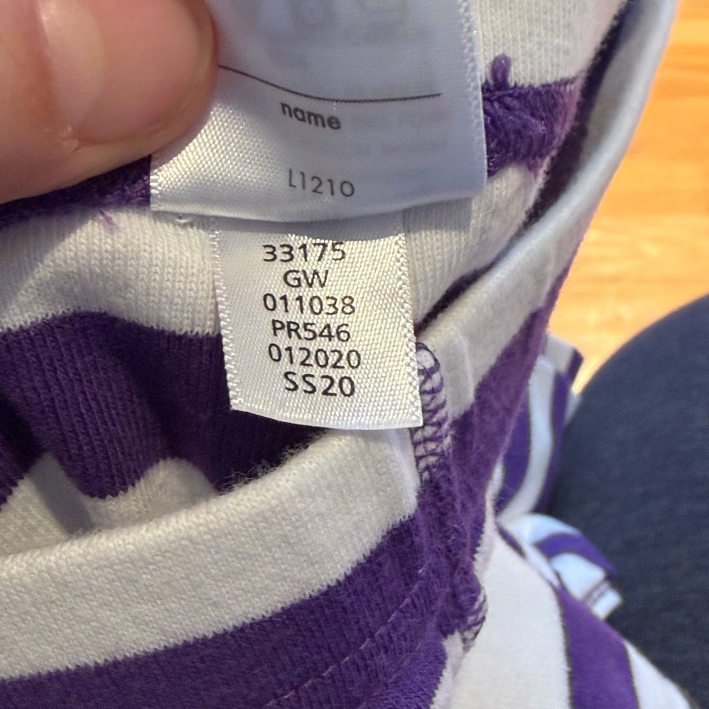 Striped Purple and White Kids Pajamas - Picture 4 of 6